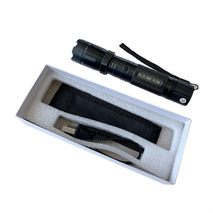 Security Guard Strong Flashlight Stun Gun Black Colour (1101black)